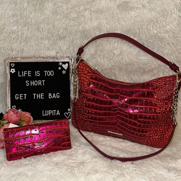 Brahmin Heather pomegranate Amalthea and Veronica wallet set - Picture 1 of 15